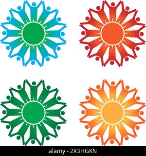 Symbol für erfolgreiche Partnerschaft und Zusammenarbeit Stock Vektor