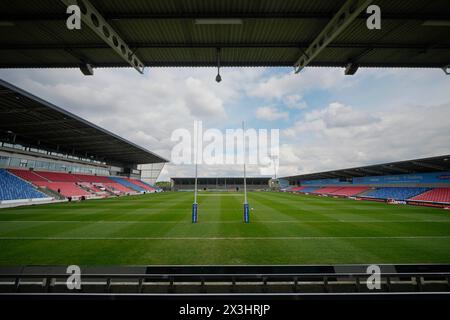 Eccles, Großbritannien. 31. August 2023. Eine allgemeine Ansicht des Salford Community Stadium vor dem Spiel der Betfred Super League Runde 9 Salford Red Devils gegen Warrington Wolves im Salford Community Stadium, Eccles, Vereinigtes Königreich, 27. April 2024 (Foto: Steve Flynn/News Images) in Eccles, Vereinigtes Königreich am 31.2023. (Foto: Steve Flynn/News Images/SIPA USA) Credit: SIPA USA/Alamy Live News Stockfoto