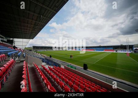 Eccles, Großbritannien. 31. August 2023. Eine allgemeine Ansicht des Salford Community Stadium vor dem Spiel der Betfred Super League Runde 9 Salford Red Devils gegen Warrington Wolves im Salford Community Stadium, Eccles, Vereinigtes Königreich, 27. April 2024 (Foto: Steve Flynn/News Images) in Eccles, Vereinigtes Königreich am 31.2023. (Foto: Steve Flynn/News Images/SIPA USA) Credit: SIPA USA/Alamy Live News Stockfoto