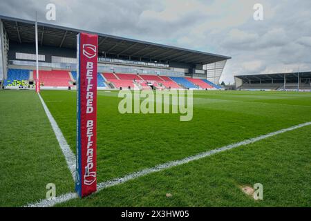 Eccles, Großbritannien. 31. August 2023. Eine allgemeine Ansicht des Salford Community Stadium vor dem Spiel der Betfred Super League Runde 9 Salford Red Devils gegen Warrington Wolves im Salford Community Stadium, Eccles, Vereinigtes Königreich, 27. April 2024 (Foto: Steve Flynn/News Images) in Eccles, Vereinigtes Königreich am 31.2023. (Foto: Steve Flynn/News Images/SIPA USA) Credit: SIPA USA/Alamy Live News Stockfoto