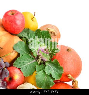 Sammlung-Obst und Gemüse isoliert auf weiss Stockfoto