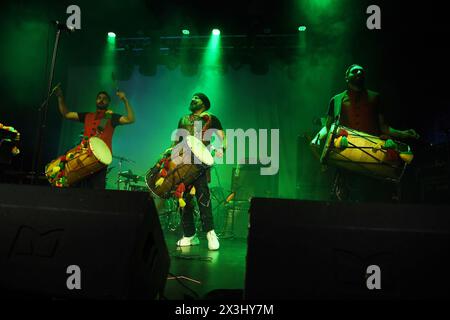 LONDON, ENGLAND - 26. APRIL: Johnny Kalsi von „The Dhol Foundation“ tritt am 26. April 2024 im Electric Ballroom, Camden in London auf.CAP/MAR ©MAR/Capital Pictures Credit: Phil Loftus/Alamy Live News Stockfoto