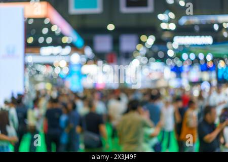 Blur, defokussiertem Hintergrund der öffentlichen Ausstellungshalle. Business Messe, Messe oder Börse. Organisation oder Firma Ereignis, dem Handel Stockfoto