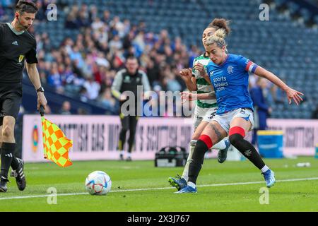 Glasgow, Großbritannien. April 2024. Die Rangers spielen Celtic im Scottish Gas Women's Scottish Cup Halbfinale im Hampden Park, Glasgow, Schottland. Quelle: Findlay/Alamy Live News Stockfoto