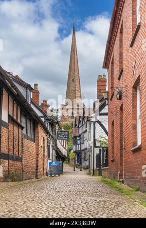 Suche nach Church Lane in Ledbury in Herefordshire Stockfoto