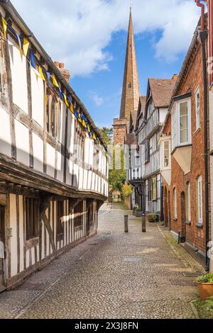 Suche nach Church Lane in Ledbury in Herefordshire Stockfoto
