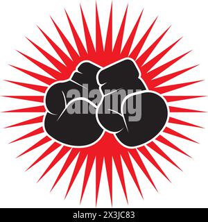 Boxhandschuhe Logo Vektor Symbol Illustration Design Stock Vektor