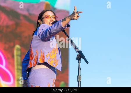 Indio, USA. April 2024. Elle King während des Stagecoach Music Festivals im Empire Polo Club am 26. April 2024 in Indio, Kalifornien (Foto: Daniel DeSlover/SIPA USA) Credit: SIPA USA/Alamy Live News Stockfoto