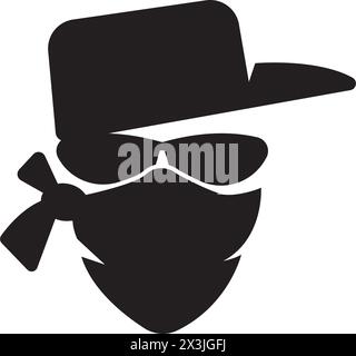 Kriminelle Maske und Banditensymbol, Logo Vektor Design Illustration Stock Vektor