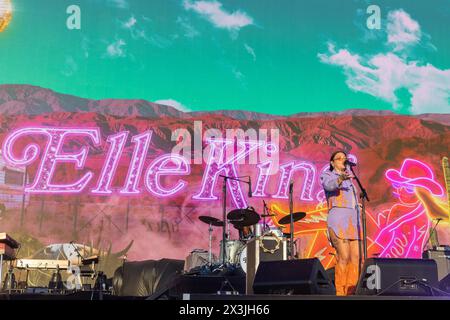 Indio, USA. April 2024. Elle King während des Stagecoach Music Festivals im Empire Polo Club am 26. April 2024 in Indio, Kalifornien (Foto: Daniel DeSlover/SIPA USA) Credit: SIPA USA/Alamy Live News Stockfoto