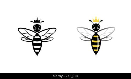 Kreative Queen Bees Kollektion Logo Vektor Symbol Illustration Stock Vektor