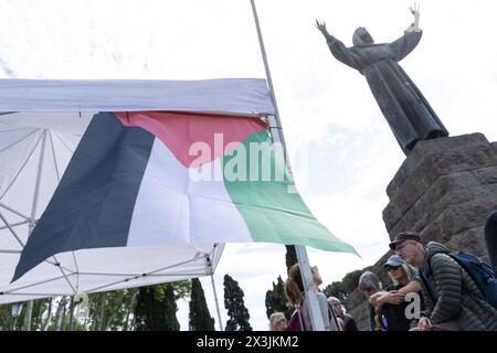 Rom, Italien. April 2024. Laufende Arbeiten auf der Piazza San Giovanni in Rom zum Jubiläum 2025 (Foto: Matteo Nardone/Pacific Press) Credit: Pacific Press Media Production Corp./Alamy Live News Stockfoto