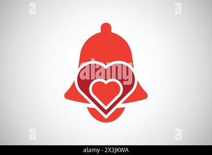 Kreative Logovorlage mit Logodesign, Herz mit Logologo Stock Vektor