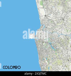 Colombo, Sri Lanka Karte Poster Kunst Stock Vektor