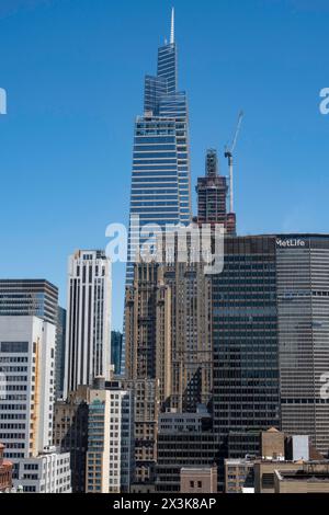 Die Skyline von Midtown Manhattan zeigt einen Vanderbilt, NYC, 2024, USA Stockfoto