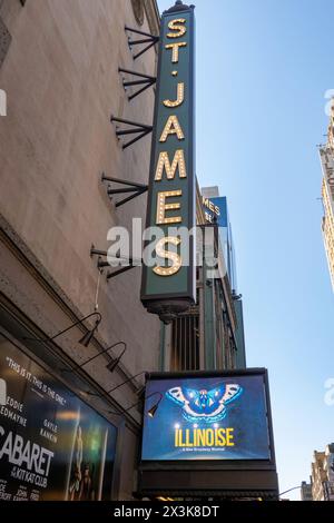 „Illinoise“ spielt im St. James Theatre in New York City, 2024, USA Stockfoto