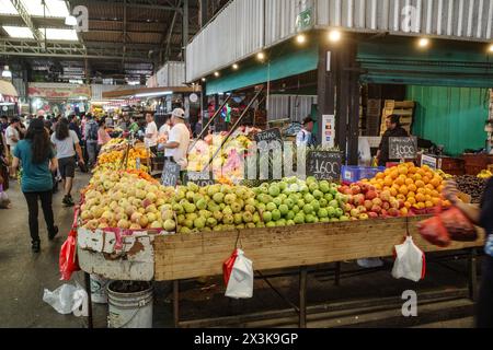 Santiago, Chile - 26. November 2023: Frisches Obst und Gemüse im Mercado La Vega im Zentrum von Santiago Stockfoto