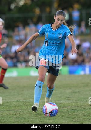 Lilyfield, Australien. April 2024. Indiana Dos Santos vom Sydney FC wird während des Halbfinalspiels der Liberty A-League 2023-24 zwischen Sydney FC und Central Coast Mariners FC im Leichhardt Oval gespielt. Endpunktzahl: Sydney FC 1: 1 Central Coast Mariners FC. Quelle: SOPA Images Limited/Alamy Live News Stockfoto