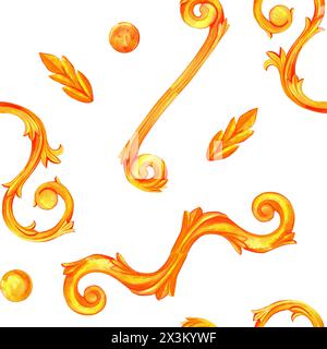 Nahtloses Monogramm-Muster, gedreht in Aquarell für Einladungen Stockfoto