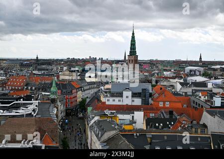 Kopenhagen, Dänemark - 17. Juli 2023: Panoramablick auf die Stadt Kopenhagen, Dänemark in Skandinavien. Stockfoto