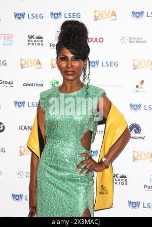 London, Großbritannien. April 2024. Sinitta besuchte die DIVA Awards 2024 in den de Vere Grand Connaught Rooms in London. Quelle: SOPA Images Limited/Alamy Live News Stockfoto