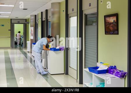 Hämatologie, Krankenhaus Donostia, San Sebastian, Gipuzkoa, Baskenland, Spanien Stockfoto