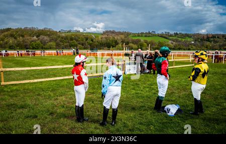 27. April 2024: Overton Point to Point Racing Family Day auf der Overton Farm, South Lanarkshire, Schottland Stockfoto