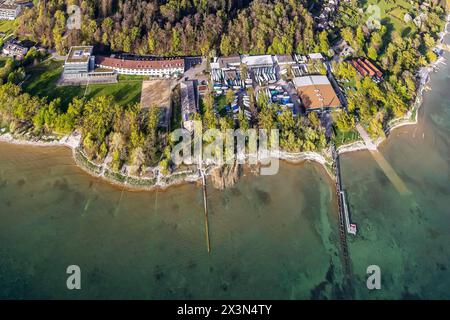 Zeppelin Universität, Michelsen Werft. Flug im Zeppelin über den Bodensee, Friedrichshafen. // 14.04.2024: Friedrichshafen, Baden-Württemberg, Deutsch Stockfoto