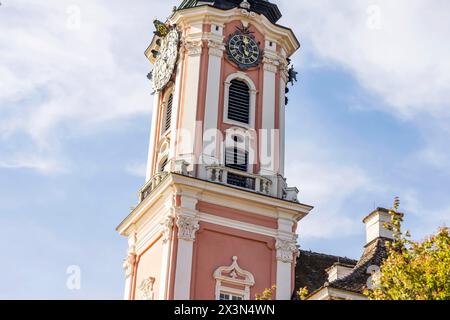 Wallfahrtskirche Birnau, Barockkirche am Nordufer des Bodensees, Uhldingen-Mühlhofen. // 14.04.2024: Uhldingen-Mühlhofen, Baden-Württemberg, Deutschlan Stockfoto