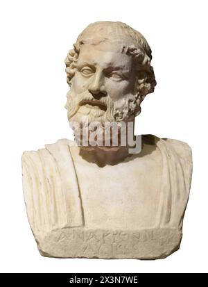 Herm von Anacreon von Phidias oder Pheidias - altgriechischer Bildhauer, Maler und Architekt Stockfoto