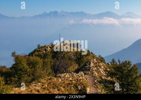 Der Gipfel des Mount Legnoncino in den Orobie Alpen Stockfoto