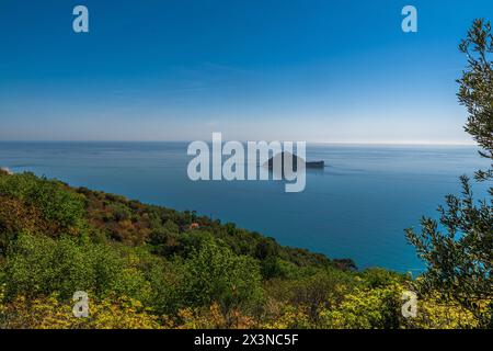 Gallinara, eine herrliche Insel im Ligurischen Meer, zwischen Alassio und Albenga Stockfoto