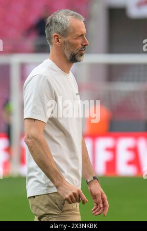 Leipzig, Deutschland. April 2024. Marco Rose (RasenBallsport Leipzig, Trainer), RB Leipzig gegen Borussia Dortmund - BVB 09, 1. Bundesliga, Fußball, DFB, Bundesliga, 31, Staffel 2023/2024, RB Arena, Credit: HMB Media/Uwe Koch/Alamy Live News DFB/DFL-VORSCHRIFTEN VERBIETEN JEDE VERWENDUNG VON FOTOGRAFIEN ALS BILDSEQUENZEN UND/ODER QUASI-VIDEO, 27.04. 2024: Heiko Becker/Alamy Live News Stockfoto