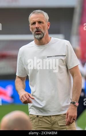 Leipzig, Deutschland. April 2024. Marco Rose (RasenBallsport Leipzig, Trainer), RB Leipzig gegen Borussia Dortmund - BVB 09, 1. Bundesliga, Fußball, DFB, Bundesliga, 31, Staffel 2023/2024, RB Arena, Credit: HMB Media/Uwe Koch/Alamy Live News DFB/DFL-VORSCHRIFTEN VERBIETEN JEDE VERWENDUNG VON FOTOGRAFIEN ALS BILDSEQUENZEN UND/ODER QUASI-VIDEO, 27.04. 2024: Heiko Becker/Alamy Live News Stockfoto