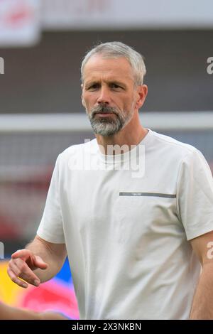 Leipzig, Deutschland. April 2024. Marco Rose (RasenBallsport Leipzig, Trainer), RB Leipzig gegen Borussia Dortmund - BVB 09, 1. Bundesliga, Fußball, DFB, Bundesliga, 31, Staffel 2023/2024, RB Arena, Credit: HMB Media/Uwe Koch/Alamy Live News DFB/DFL-VORSCHRIFTEN VERBIETEN JEDE VERWENDUNG VON FOTOGRAFIEN ALS BILDSEQUENZEN UND/ODER QUASI-VIDEO, 27.04. 2024: Heiko Becker/Alamy Live News Stockfoto