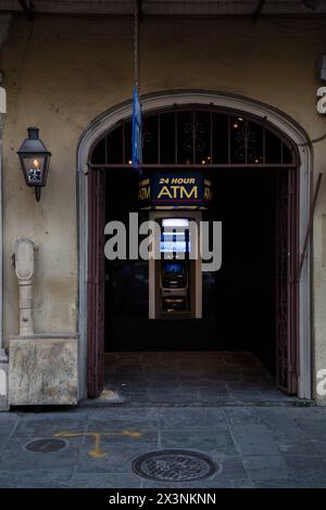 New Orleans, Louisiana. French Quarter, Geldautomat. Stockfoto