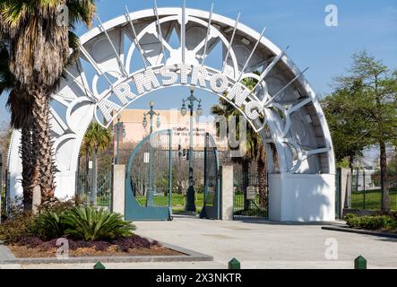 New Orleans, Louisiana. Eintritt zum Louis Armstrong Park. Stockfoto