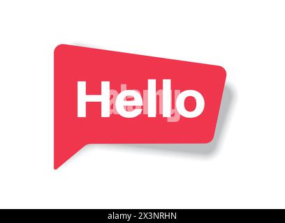 Symbol für „Hello Speech Bubble“ im flachen Stil. Illustration des Vektors der Hi-Nachricht auf isoliertem Hintergrund. Begrüßungsschild Business Concept. Stock Vektor
