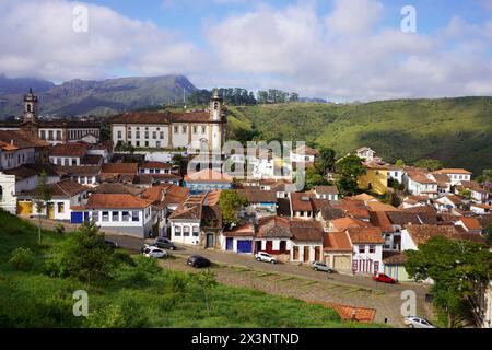 Ouro Preto historische Kolonialstadt UNESCO-Weltkulturerbe im Bundesstaat Minas Gerais, Brasilien Stockfoto