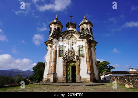 Kirche St. Franz von Assisi in Ouro Preto, Minas Gerais, Brasilien, ist die Stadt Weltkulturerbe der UNESCO Stockfoto