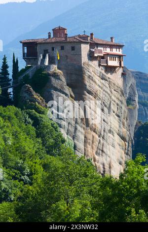 Kloster Rousanou, Meteora, Weltkulturerbe der UNESCO, Thessalien, Griechenland Stockfoto