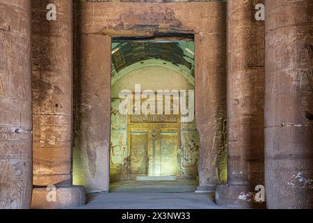 Die Kapelle des Amun im Tempel von Seti I. in Abydos, Ägypten Stockfoto