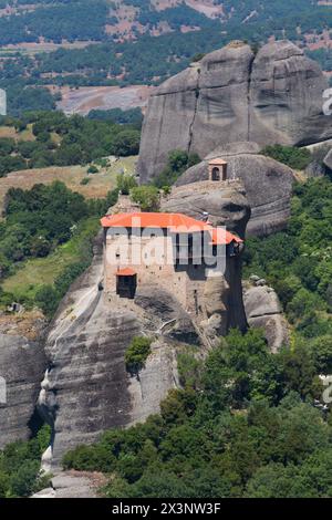 Kloster des Hl. Nikolaus Anapafsas entfernt, Meteora, Weltkulturerbe der UNESCO, Thessalien, Griechenland Stockfoto