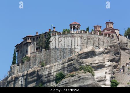 Kloster Varlaam, Meteora, Weltkulturerbe der UNESCO, Thessalien, Griechenland Stockfoto