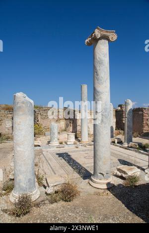 Haus am See, die Insel Delos, UNESCO-Weltkulturerbe, Kykladen, Griechenland Stockfoto