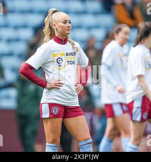 Birmingham, Großbritannien. April 2024. Alisha Lehmann aus Aston Villa während des Spiels der Barclays FA Women's Super League 1 zwischen den Aston Villa Women und West Ham United Women im Villa Park, Birmingham, England am 28. April 2024. Foto von Stuart Leggett. Nur redaktionelle Verwendung, Lizenz für kommerzielle Nutzung erforderlich. Keine Verwendung bei Wetten, Spielen oder Publikationen eines einzelnen Clubs/einer Liga/eines Spielers. Quelle: UK Sports Pics Ltd/Alamy Live News Stockfoto