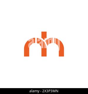 Abstrakter geometrischer Logo-Vektor mit Buchstabe mh Stock Vektor
