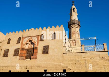 Die Abu Haggag Moschee, erbaut über den Ruinen des Luxor Tempels, Luxor, Ägypten Stockfoto