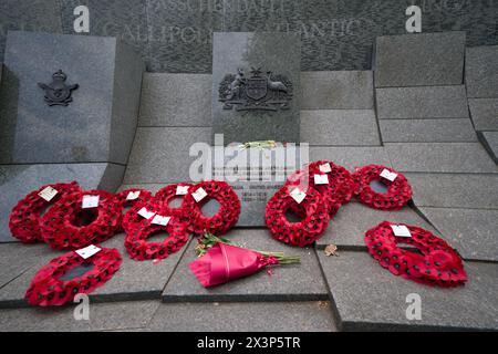 Mohnblumen am Australian war Memorial in Hyde Park Corner in London Stockfoto