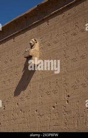 Außenreliefs, Dendera-Tempel von Hathor, UNESCO-Weltkulturerbe (vorläufige Liste), Quena, Ägypten Stockfoto